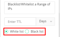 Blacklist or whitelist a range of IPs