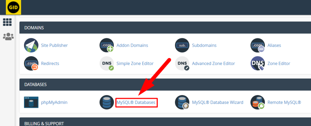 MySQL Databases Section