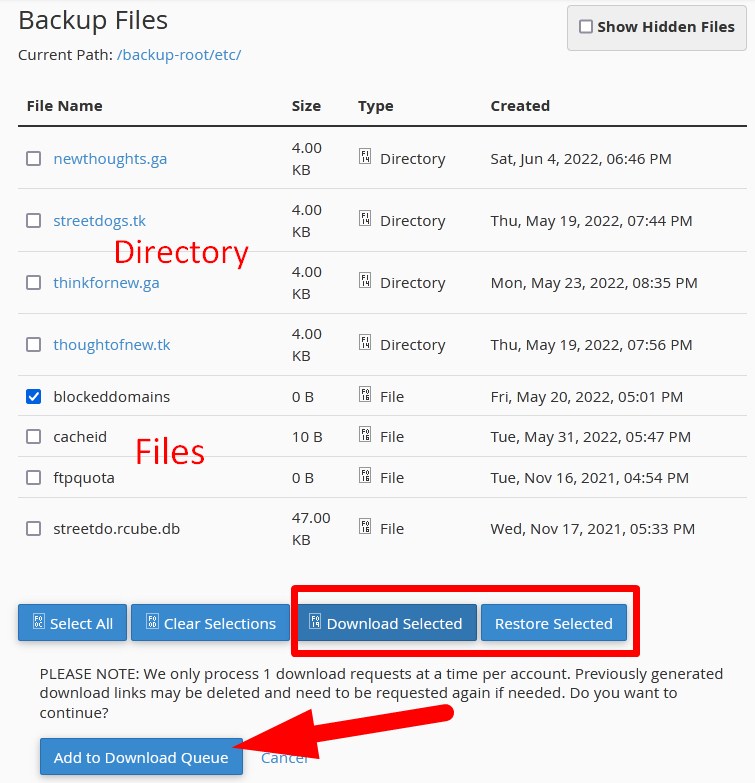 Backup Files using JetBackup