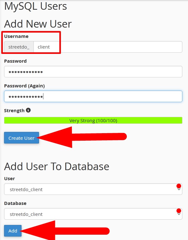 Create user and add it to database