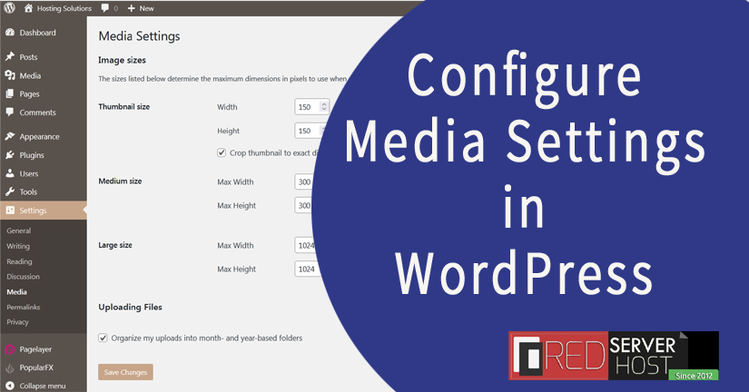 Configure WordPress Media Settings