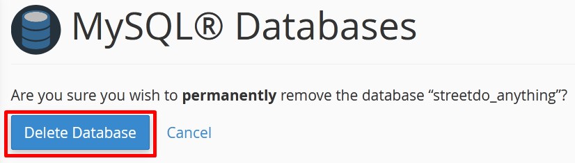 Confirm Database Deletion
