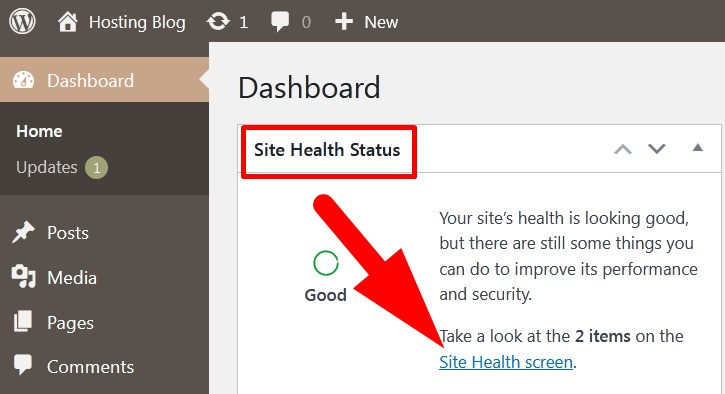 Site Health Screen