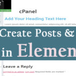 Create Post or Page in Elementor